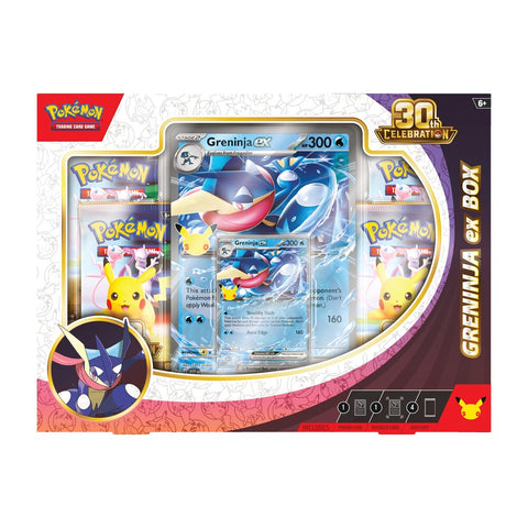 Pokémon TCG 30th Celebration Greninja ex Box with foil promo and oversize card, factory sealed
