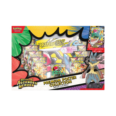 Pokemon TCG Ascended Heroes Premium Poster Collection Mega Lucario - Factory Sealed