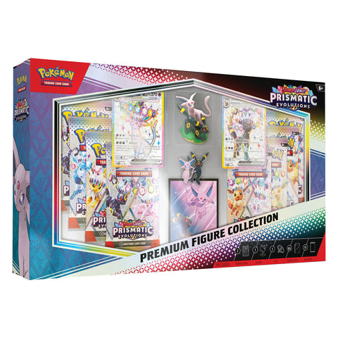 Pokémon TCG: Prismatic Evolutions Premium Figure Collection - Espeon and Umbreon box front