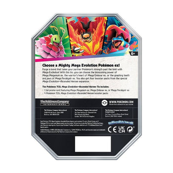 Pokémon TCG Ascended Heroes Tin - Back with contents list