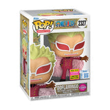 Doflamingo Flocked Funko Pop Box with SDCC 2026 Summer Convention sticker