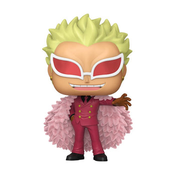 Doflamingo Flocked Funko Pop with pink feather coat