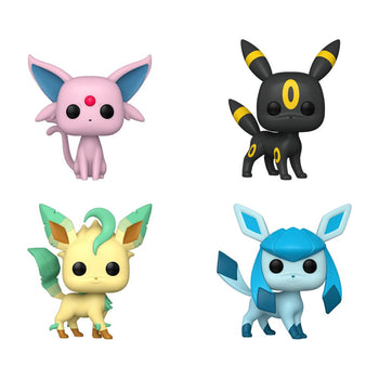 Espeon, Umbreon, Leafeon and Glaceon Funko Pop 4-Pack - Pokemon Eevee Elemental Evolutions