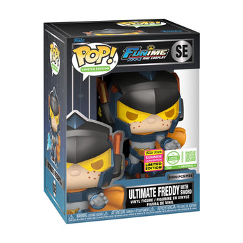 Ultimate Freddy with Sword Funko Pop Box with SDCC 2026 sticker and hard protector