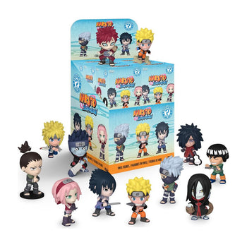 Naruto Shippuden Mystery Minis blind box display with figures