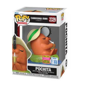 Pochita with Sunhat Funko Pop Box with SDCC 2026 Summer Convention sticker