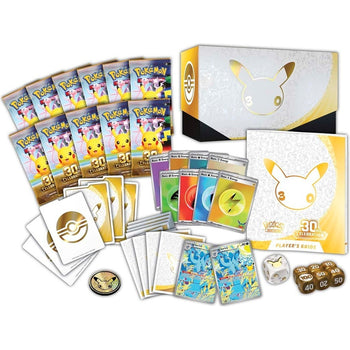 Mint - 30th Celebration Pokémon Center ETB full contents spread with 11 packs and two Nidorina promos