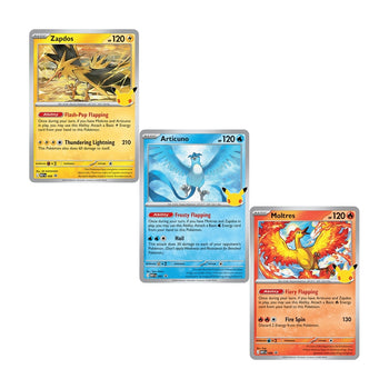 30th Celebration Poster Collection - Zapdos, Articuno and Moltres foil promo cards
