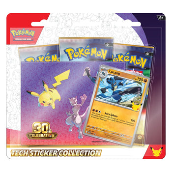 Pokémon TCG 30th Celebration Tech Sticker Collection - Lucario version, factory sealed