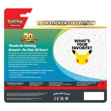 30th Celebration Tech Sticker Collection - back of pack with contents list