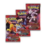 Destined Rivals booster pack artwork - Mewtwo, Cynthia and Ho-Oh packs