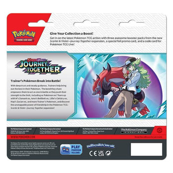 Pokemon TCG: Journey Together Blister Booster Packs (3) - Scrafty Foil Promo - alternate official product view