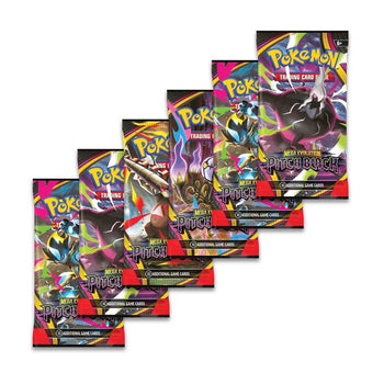 6 Pitch Black booster packs fanned out