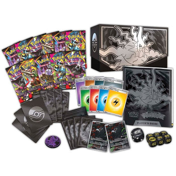 Pitch Black Pokemon Center ETB - full contents spread