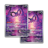 Two full-art Pecharunt promo cards including Pokemon Center logo stamp