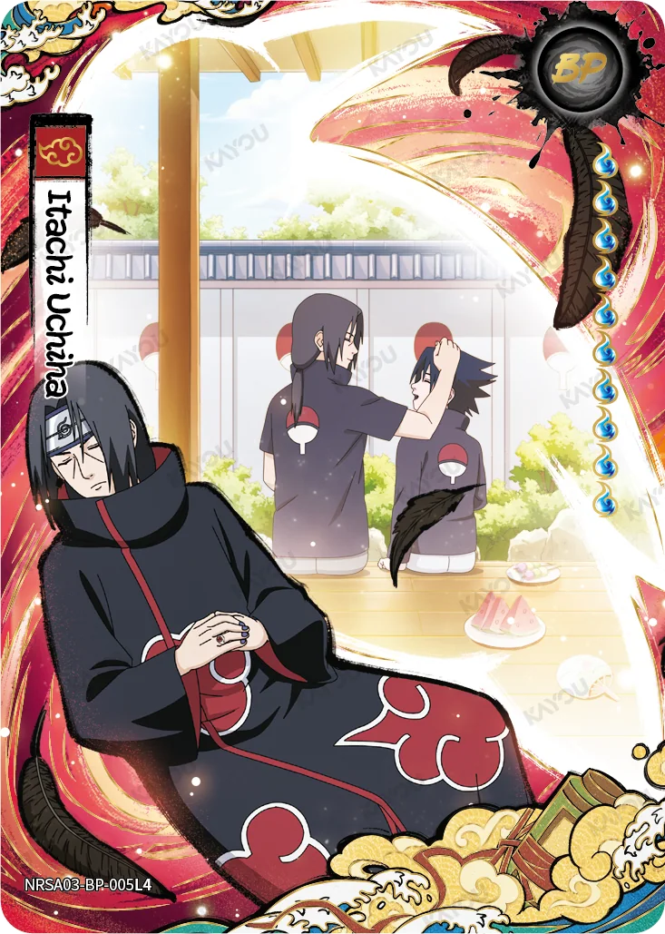 Kayou Naruto Brush Rare card serialized to 999 — Itachi Uchiha ink-brush art