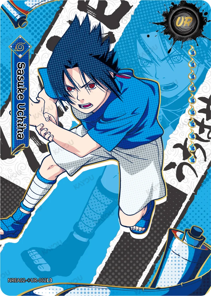 Kayou Naruto Parallel Ultra Rare Pop Art card — Sasuke blue halftone art